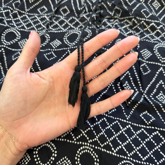 MADEWELL Lace Up Peasant Top in Caravan Print - Picture 7 of 12